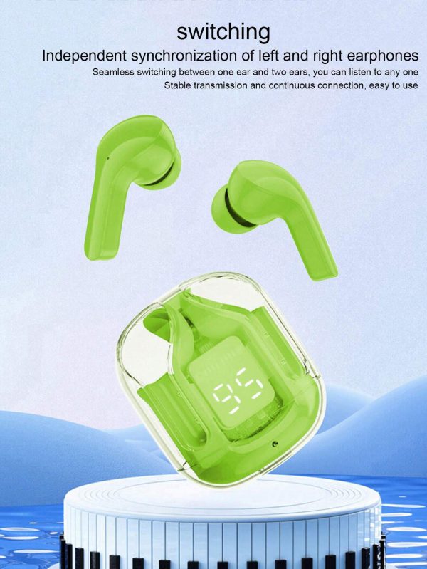 Air31 Wireless Earbuds Transparent With Deep Bass & Battery Display Tws Wireless Bluetooth( Random Colors)